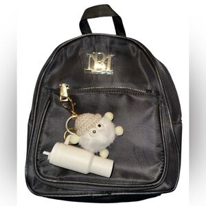 Badgley Mischka Black Mini Nylon Backpack Vegan Leather NWT